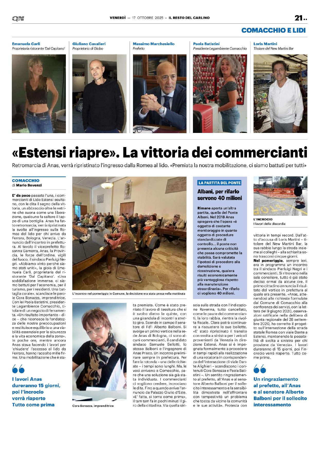 Articolo completo - Estensi riapre, vittoria commercianti