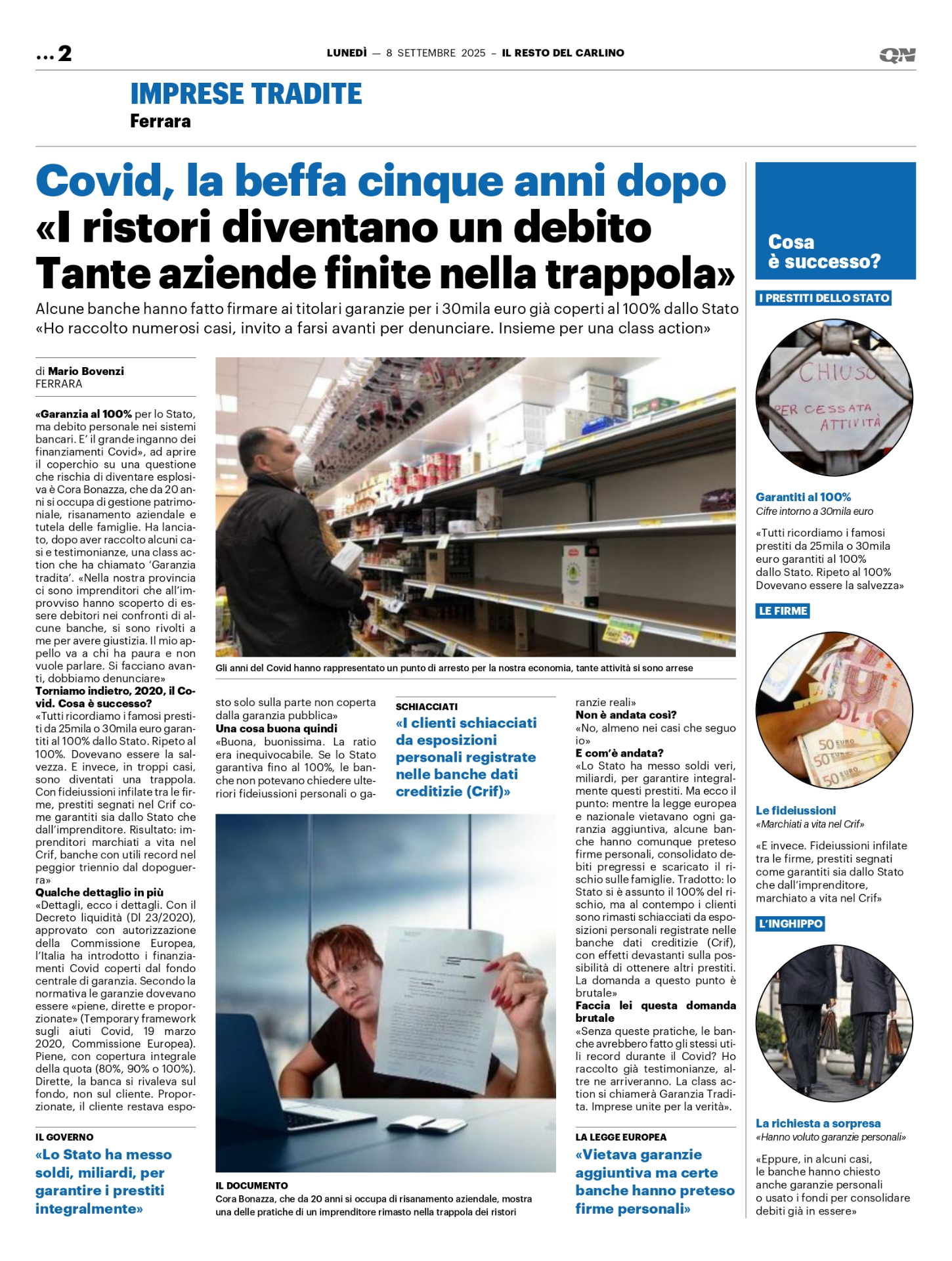 Resto del Carlino - Covid, la beffa cinque anni dopo